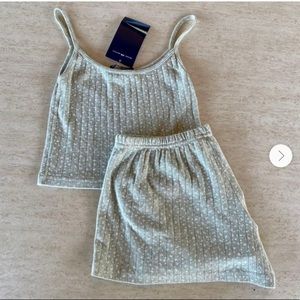 Brandy Melville green floral set NWOT